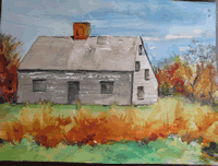 Painting of oldest house in Nantucket